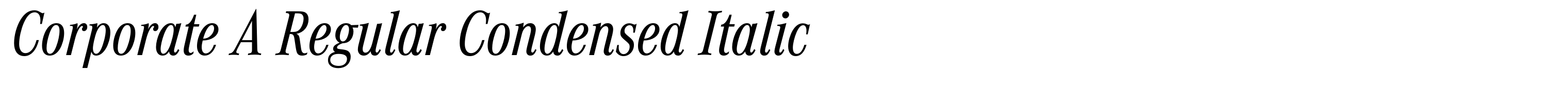 Corporate A Regular Condensed Italic
